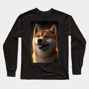 Happy Shiba Inu Dog Long Sleeve T-Shirt